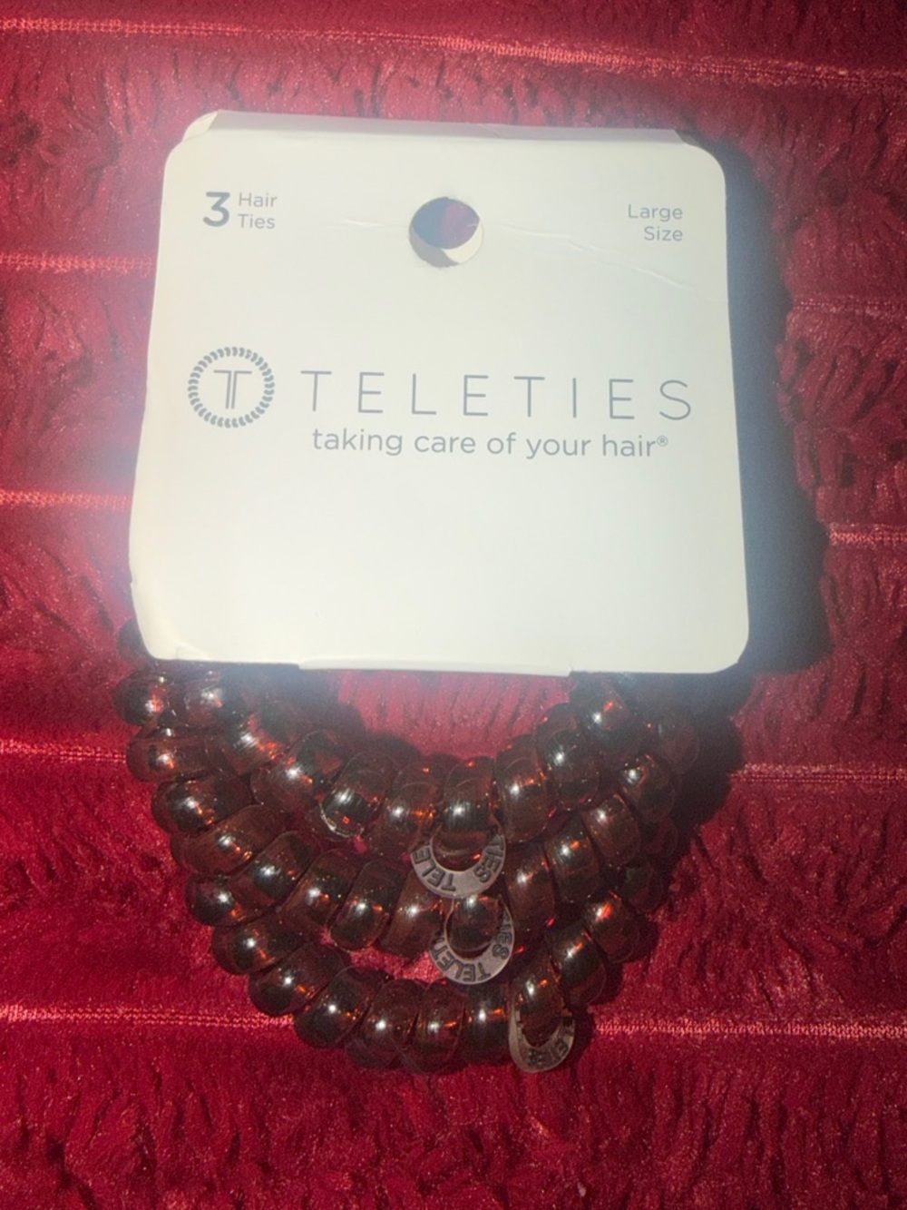 Teleties Large Size Hair Ties - Brown Coil Trio